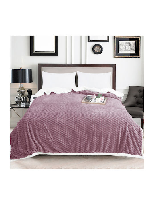 My Home Luxury Sherpa Decke Einzeln 160x220cm Flieder