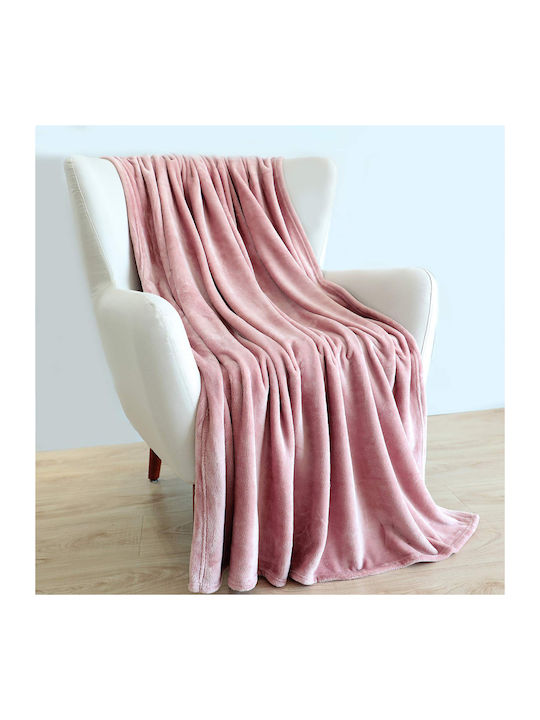 Astron Italy Ριχτάρι Πολυθρόνας Γούνινο 130x160εκ. Dusty Rose