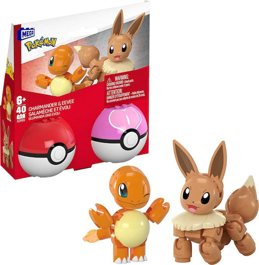 Mega Bloks Miniature Toy Pokemon Charmander & Eevee for 6+ years old Years Old