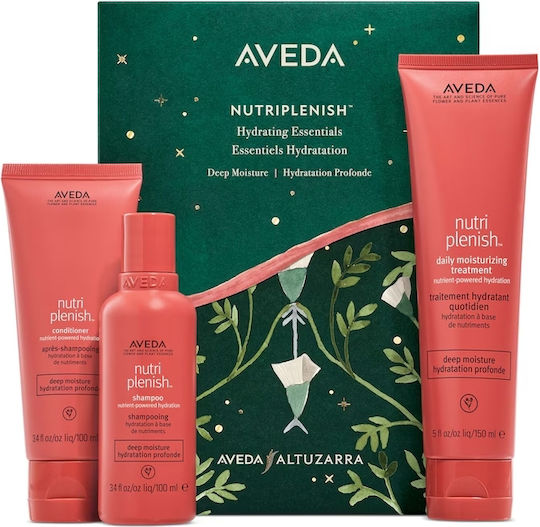 Aveda Damen-Haarpflegeset Nutriplenish Reichhaltige Feuchtigkeitspflege Essentials Geschenkset Intensiv Feuchtigkeitsspendendes Shampoo & Conditioner & tägliche Pflegebehandlung
