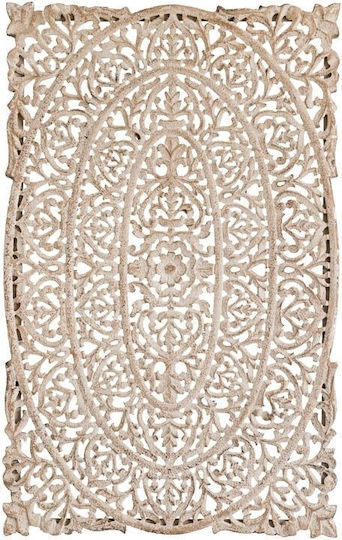 Artekko Διακοσμητικό Τοίχου Εκρού από Ξύλο 122x3.4x76cm