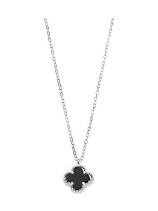 Senza Schwarz Damen Kreuz aus Silber mit Kette
