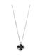 Senza Schwarz Damen Kreuz aus Silber mit Kette