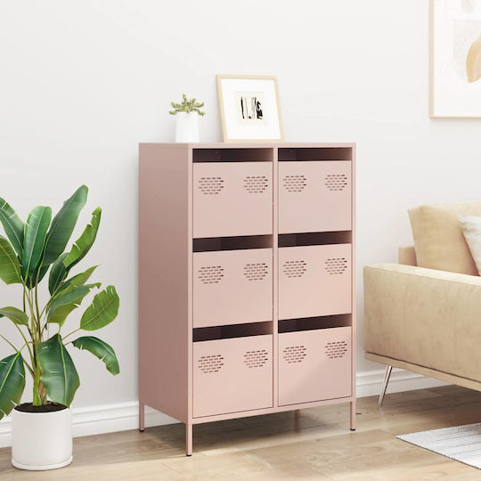 Metallische Büroaufbewahrungsschublade Rosa 68x39x101,5cm