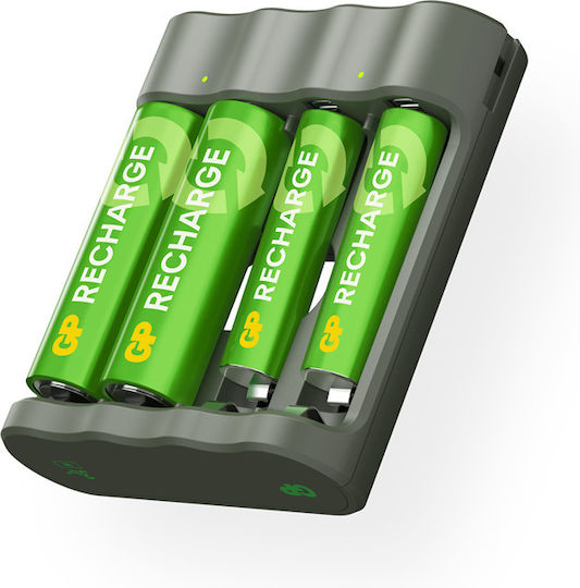 GP Batteries ReCyko B441 Φορτιστής 4 Μπαταριών Ni-MH Μεγέθους AA/AAA Σετ με 2 x AA 2100 mAh + 2 x AAA 800 mAh