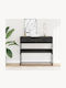 Console Table Wood & Metal Black Velvet-Black Metal L90xW35xH80cm