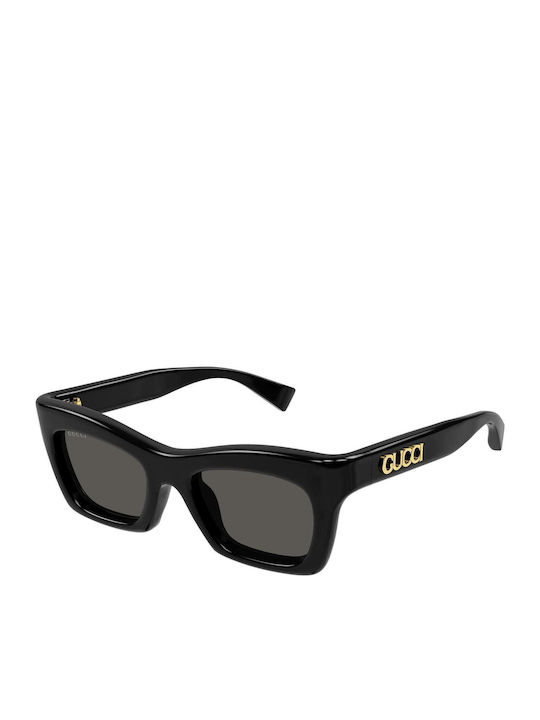 Gucci Unisex Sunglasses with Black Horn-Rimmed ...