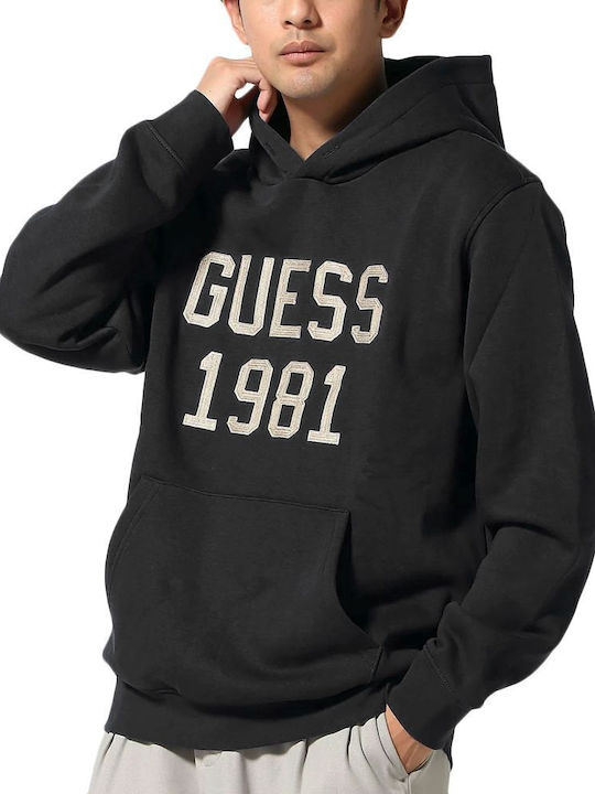 Guess Hanorac cu Glugă Negru