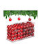 Ornament suspendat Glob Plastic Roșu Set 96buc