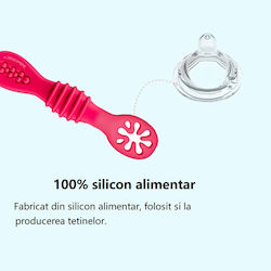 bebeLOGIC Set pentru bebeluși cu Linguri din Silicon Roșii