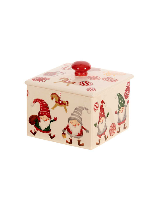 TnS Christmas Cookie Jar Ceramic Red L15xW15xD13cm.