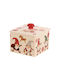 TnS Ornament de masă de Crăciun Borcan de prăjituri Ceramic Roșu L15xW15xD13cm.