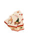 TnS Ornament de masă de Crăciun Borcan de prăjituri Ceramic Roșu L19xW17xD9cm.
