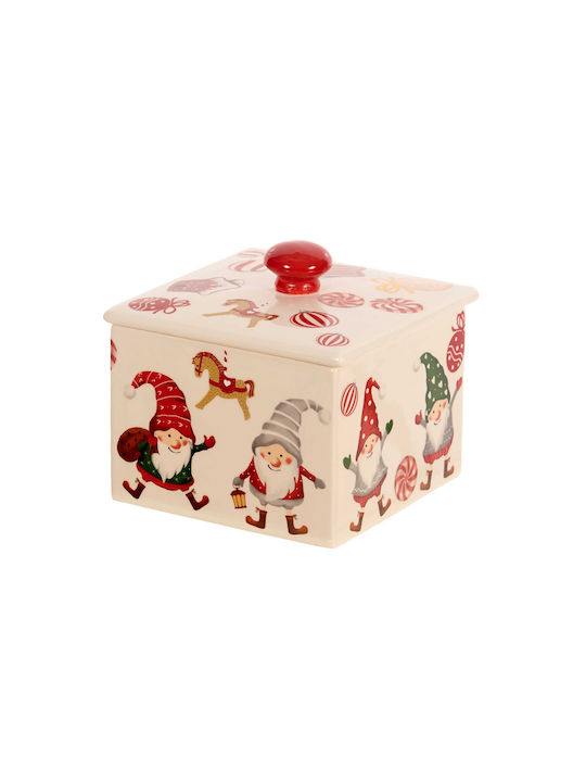 TnS Christmas Cookie Jar Ceramic Red L20xW20xD8cm.