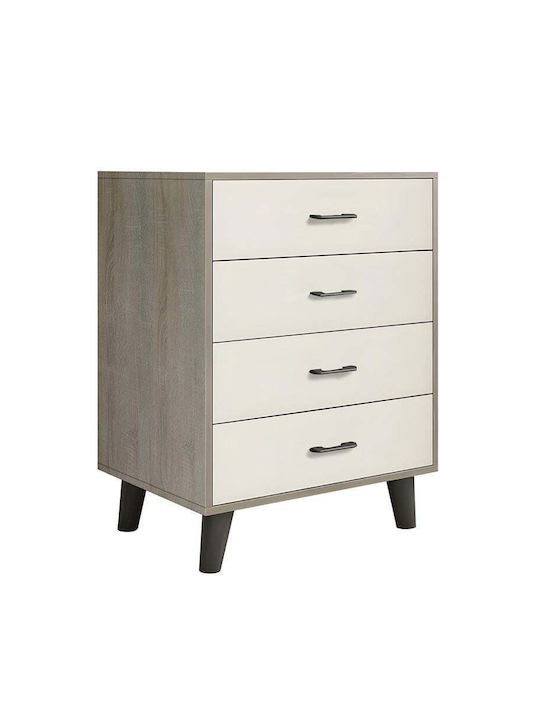 Συρταριέρα Креватокамарас Дървена Eliot с 4 чекмеджета Sonoma-white 60x40x80бр