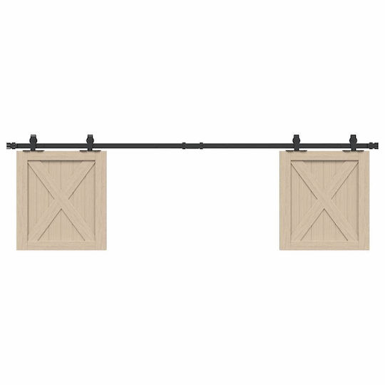 vidaXL Mecanism Pentru Ușă Glisantă 183cm Negru