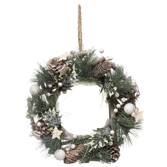Atmosphera Christmas Decorative Wreath with Diameter 30cm As Nature Branches White