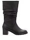 Anatomic Leather Medium Heel Women's Boots with Zipper Black