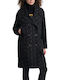 Γυναικείο Μαύρο Παλτό Oversized με Κουμπιά