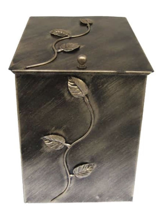 GTMED Μεταλλικό Κουτί Αποθήκευσης Ξύλων 37x54x44cm Ασημί