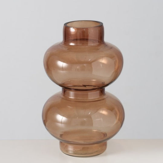 Meli Handmade Decorative Glass Vase Brown 25 cm