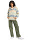 Boundary Mock Women's Blouse Fleece Long Sleeve with Zipper Blue Haze