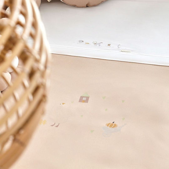 Bimbidreams Set Baby Duvet Cover with Pillowcase Farm Beige 120x150cm