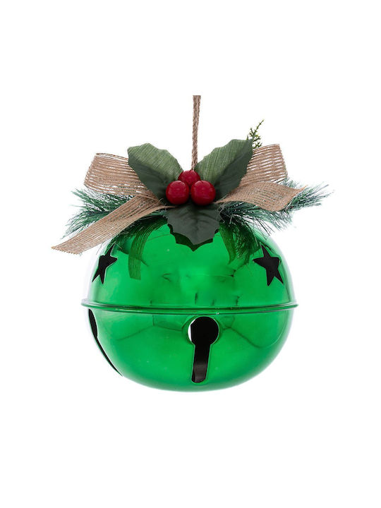 Hanging Bell Ornament Metallic Green