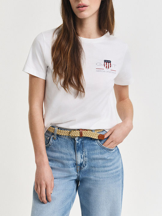 Gant Archive Shield Γυναικείο T-shirt Άσπρο