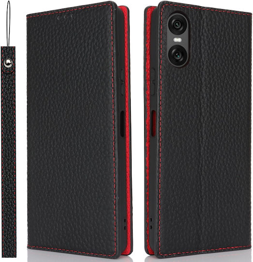 Wallet Piele / Plastic / Silicon Negru (Xperia 10 VI)