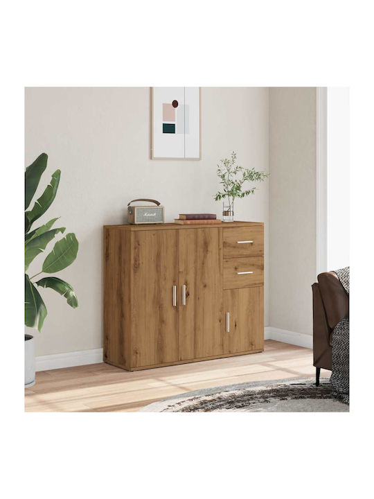 Sideboard made of Wood & Metal with Drawers Oak 91x29.5x75cm