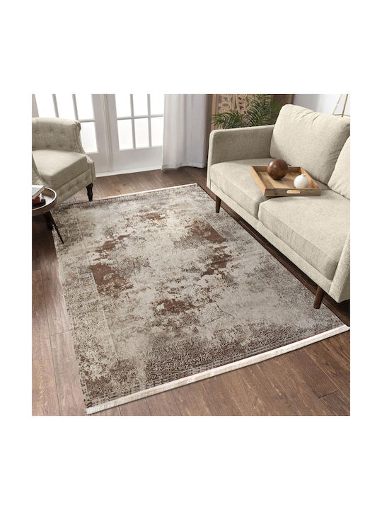 Saray Home Χαλί Ορθογώνιο με Κρόσια Καφέ 200x290cm