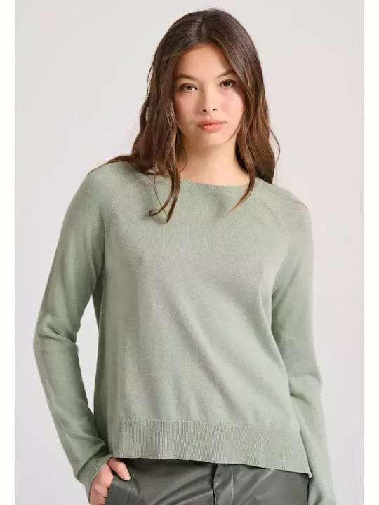 Women's Long Sleeve Sweater Cotton Green