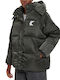 Kurz Damen Puffer Jacke für Winter Oil Green