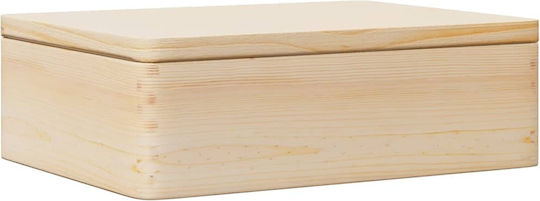 vidaXL Дърво Кутия за съхранение с капак Кафяв 40x30x13см 1бр