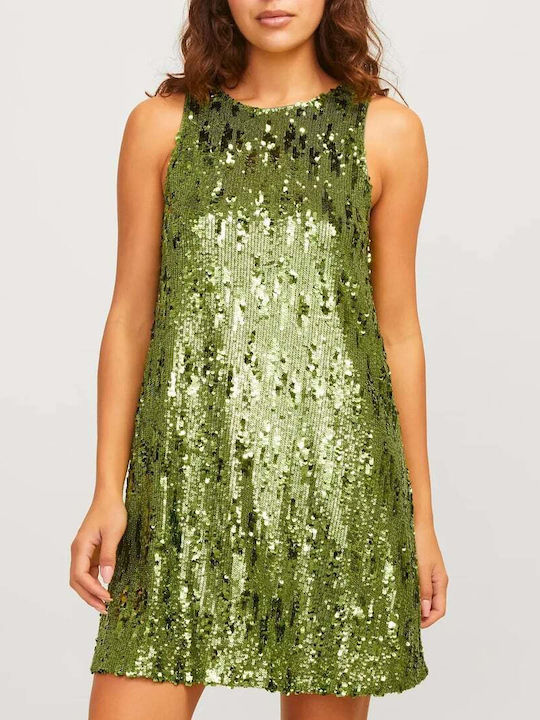 Summer Mini Evening Dress Parrot Green