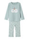Name It Παιδική Πιτζάμα Χειμωνιάτικη Βαμβακερή Gray Mist Unicorn