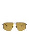 Singapore Unisex Sunglasses with Gold Metal Frame and Yellow Lens