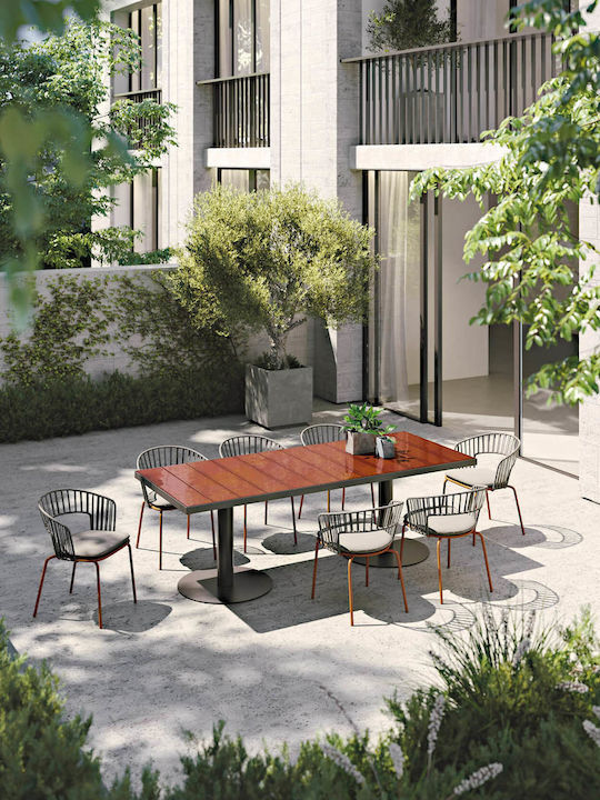 Scaun de exterior Aluminiu Onda Terracotta 60x60x68cm