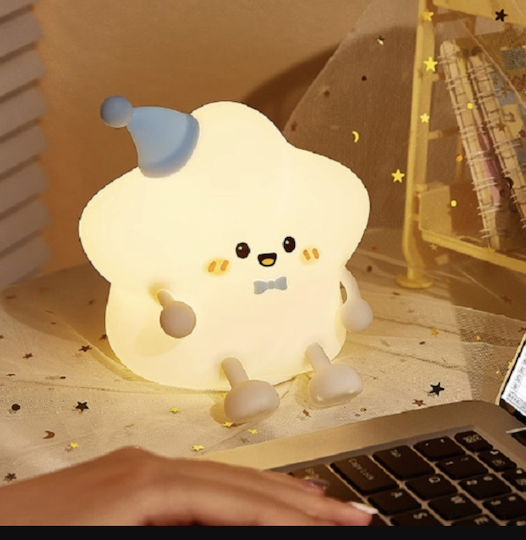 Kids Decorative Lamp with Stars Projection White 13.8x13.6x13.6cm