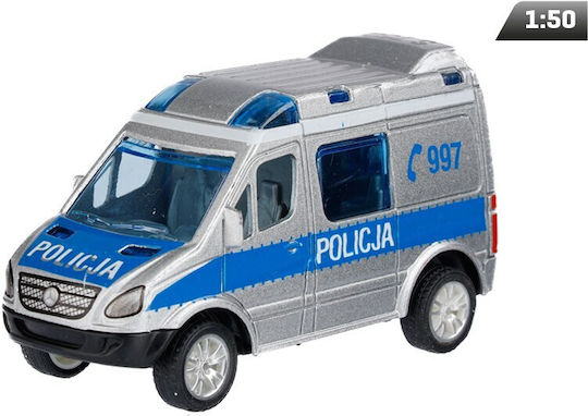 CarMotion Mercedes-benz Sprinter Mini, Police Φιγούρα Μοντελισμού Ασημί σε Κλίμακα 1:50