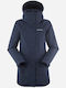 Women's for Hiking Long Parka Jacket Waterproof for Winter with Hood Navy Blue