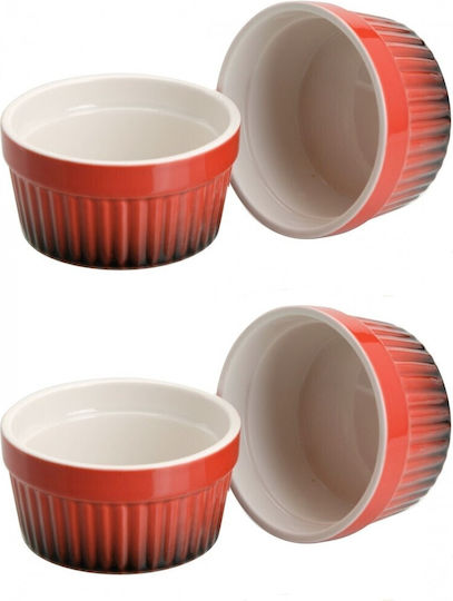 Excellent Houseware Μπωλ Σερβιρίσματος Στρογγυλό από Πορσελάνη Κόκκινο με Διάμετρο 11εκ. 4τμχ
