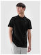 Polo Kurzarm Herrenbluse Schwarz
