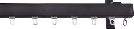 Import Hellas Heavy Duty One-Way Aluminum Curtain Track Black 140cm 1991-18