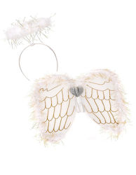 White Headband with Wings Pattern