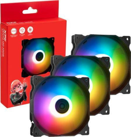 Adata XPG Vento 120 Case Fan (1200rpm / 45.3cfm) με ARGB Φωτισμό και Σύνδεση 3-Pin 3τμχ