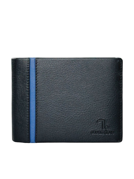 Mars Leather Men's Wallet Black 70-001-Black/Blue