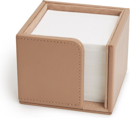 Leather Paper Cube Holder in Beige Color 9x7x9cm 1 Piece