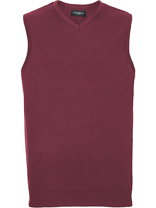 Russell Europe Ανδρική Διαφημιστική Μπλούζα Αμάνικη Cranberry Marl
